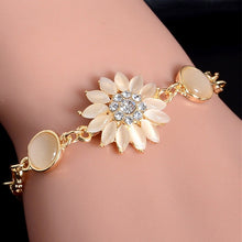 Load image into Gallery viewer, Hot 1pc Gold Color Austrian Crystal Hollow Charming Rose Flower Chain Bracelet For Women Jewelry