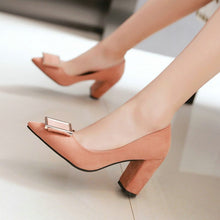 Load image into Gallery viewer, ZawsThia 2019 spring summer yellow red block high heels office career woman pumps shoes beautiful women dress stilettos shoes