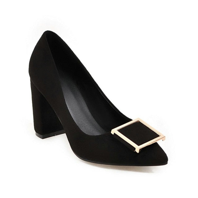 ZawsThia 2019 spring summer yellow red block high heels office career woman pumps shoes beautiful women dress stilettos shoes