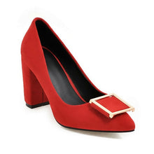 Load image into Gallery viewer, ZawsThia 2019 spring summer yellow red block high heels office career woman pumps shoes beautiful women dress stilettos shoes