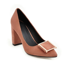 Load image into Gallery viewer, ZawsThia 2019 spring summer yellow red block high heels office career woman pumps shoes beautiful women dress stilettos shoes