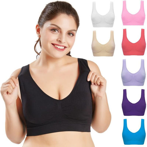 Queenral Plus Size Bras For Women Seamless Bra With Pads Big Size 5XL 6XL Bralette Push Up