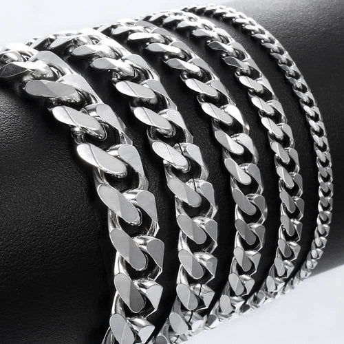 Bracelet for Men Women Curb Cuban Link Chain Stainless Steel