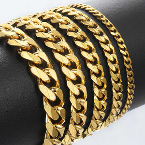 Bracelet for Men Women Curb Cuban Link Chain Stainless Steel