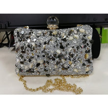 Load image into Gallery viewer, Silver Diamonds Box  evening Clutch Purse Women Fashion Mini Chain Shoulder Bags Female Elegant