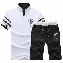 Load image into Gallery viewer, Summer Men&#39;s Tracksuit Clothing Male Short Sleeve + Shorts 2 Pieces