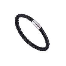 Load image into Gallery viewer, Woven bracelet 1 piece couple bracelet Magnetic Clasp Men  Women Braided Leather Steel Leather Leather rope Unisex