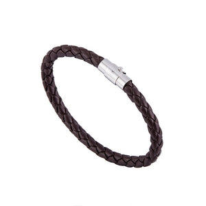 Woven bracelet 1 piece couple bracelet Magnetic Clasp Men  Women Braided Leather Steel Leather Leather rope Unisex