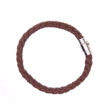 Load image into Gallery viewer, Woven bracelet 1 piece couple bracelet Magnetic Clasp Men  Women Braided Leather Steel Leather Leather rope Unisex