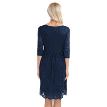 Load image into Gallery viewer, iiniim Womens Maternity Elegant Dress Floral Lace Overlay V Neck Half Sleeve