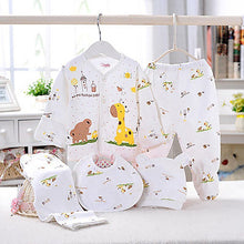 Load image into Gallery viewer, 5Pcs Newborn Baby Boys Girls Cotton Outfit Suit T Shirt Pant Bib Hat