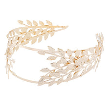 Load image into Gallery viewer, Bridal Forehead Hairband Headband Crowns Gold Metal Hollow Leaf Design Hair Hoop Wedding Hair Accessories