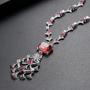 New Ethnic Chandelier Necklace for Women Luxury CZ Jewelry for Wedding Party