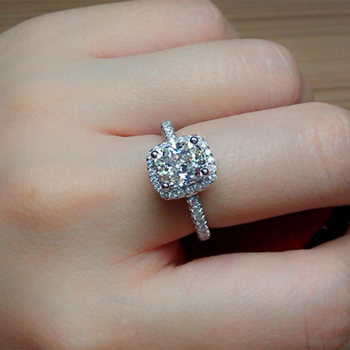 Wedding Rings For Women Square Simulated zircon Jewelry Female Engagement ring