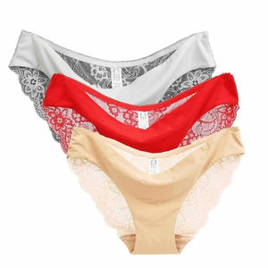 Ladies Underwear Woman Panties Sexy Lace Plus Size Panty Transparent Low-Rise Cotton Briefs Intimates New