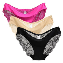 Load image into Gallery viewer, Ladies Underwear Woman Panties Sexy Lace Plus Size Panty Transparent Low-Rise Cotton Briefs Intimates New