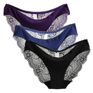 Ladies Underwear Woman Panties Sexy Lace Plus Size Panty Transparent Low-Rise Cotton Briefs Intimates New