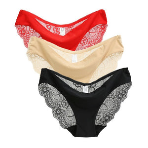 Ladies Underwear Woman Panties Sexy Lace Plus Size Panty Transparent Low-Rise Cotton Briefs Intimates New