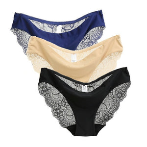 Ladies Underwear Woman Panties Sexy Lace Plus Size Panty Transparent Low-Rise Cotton Briefs Intimates New