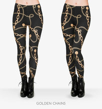 Load image into Gallery viewer, High Elasticity Legging Women Clothing Ladies Full Length Gold Chains Printing Legins Sexy Fitness Pants Workout Leggings