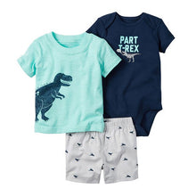 Load image into Gallery viewer, summer newborn baby boy clothes animal print t-shirt tops+rompers+shorts outfit infant clothing set new born babies suit cotton