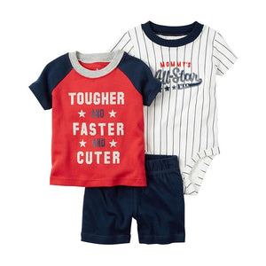 summer newborn baby boy clothes animal print t-shirt tops+rompers+shorts outfit infant clothing set new born babies suit cotton