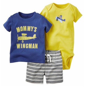 summer newborn baby boy clothes animal print t-shirt tops+rompers+shorts outfit infant clothing set new born babies suit cotton