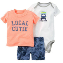 Load image into Gallery viewer, summer newborn baby boy clothes animal print t-shirt tops+rompers+shorts outfit infant clothing set new born babies suit cotton