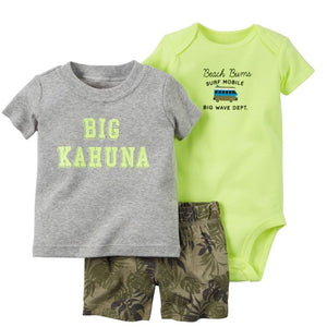 summer newborn baby boy clothes animal print t-shirt tops+rompers+shorts outfit infant clothing set new born babies suit cotton