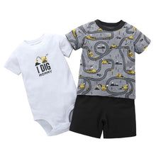 Load image into Gallery viewer, summer newborn baby boy clothes animal print t-shirt tops+rompers+shorts outfit infant clothing set new born babies suit cotton