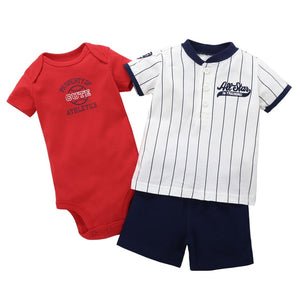 summer newborn baby boy clothes animal print t-shirt tops+rompers+shorts outfit infant clothing set new born babies suit cotton