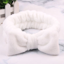 Load image into Gallery viewer, Coral Fleece Wash Face Bow Hairbands For Women Girls Headbands