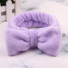 Load image into Gallery viewer, Coral Fleece Wash Face Bow Hairbands For Women Girls Headbands