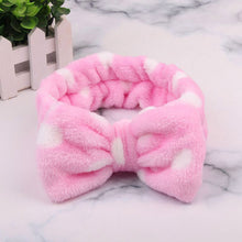 Load image into Gallery viewer, Coral Fleece Wash Face Bow Hairbands For Women Girls Headbands