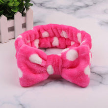 Load image into Gallery viewer, Coral Fleece Wash Face Bow Hairbands For Women Girls Headbands