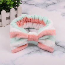 Load image into Gallery viewer, Coral Fleece Wash Face Bow Hairbands For Women Girls Headbands