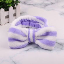 Load image into Gallery viewer, Coral Fleece Wash Face Bow Hairbands For Women Girls Headbands