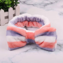 Load image into Gallery viewer, Coral Fleece Wash Face Bow Hairbands For Women Girls Headbands