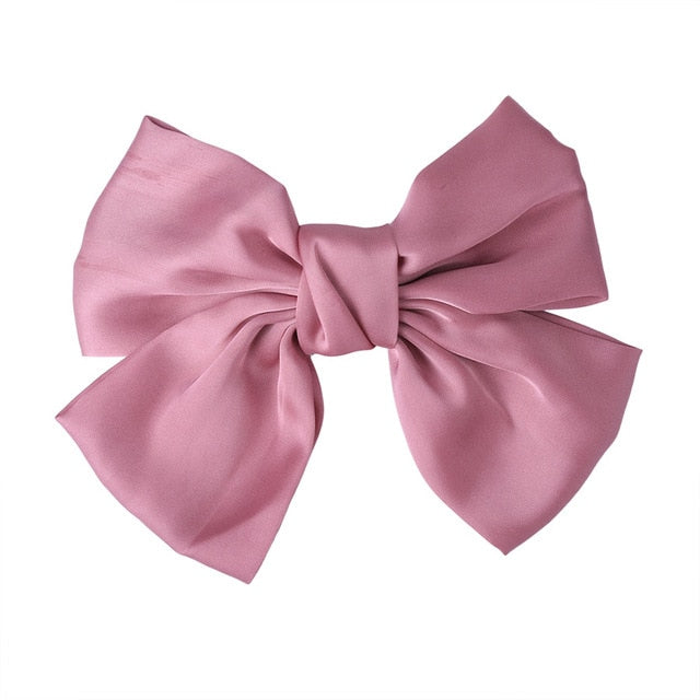 Haimeikang Big Hair Bow Ties Hair Clips Satin Two Layer Butterfly Bow Hairpin Girl Hair Accessories