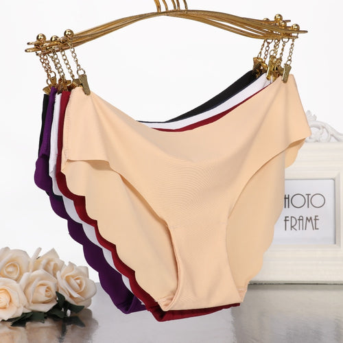 Women Panties Underwear Ultra-thin Viscose Seamless Briefs For Women's Comfort low-Rise Ruffles Lingerie Summer New Hot