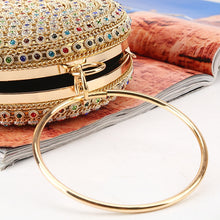 Load image into Gallery viewer, CICICUFF Colorful Diamond Evening Round Ball Fashion Designer Gold Clutch Purse