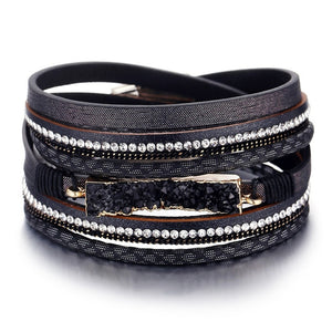 Fashion Pearl Multilayer Leather Bracelet Bangle