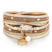 Load image into Gallery viewer, Fashion Pearl Multilayer Leather Bracelet Bangle