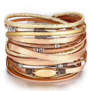 Fashion Pearl Multilayer Leather Bracelet Bangle