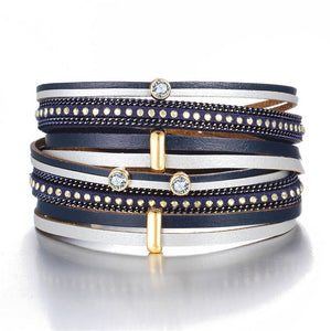 Fashion Pearl Multilayer Leather Bracelet Bangle