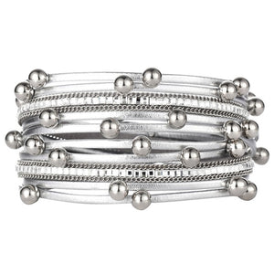 Fashion Pearl Multilayer Leather Bracelet Bangle