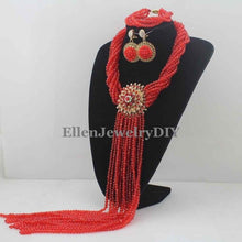 Load image into Gallery viewer, Nigerian Wedding African Beads Rushed Classic Women Crystal Jewelry Sets