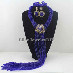 Nigerian Wedding African Beads Rushed Classic Women Crystal Jewelry Sets