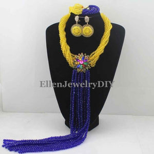 Nigerian Wedding African Beads Rushed Classic Women Crystal Jewelry Sets