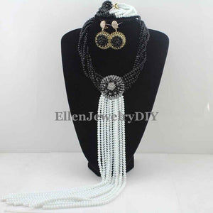 Nigerian Wedding African Beads Rushed Classic Women Crystal Jewelry Sets